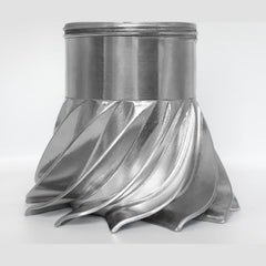 Turbo Moka 3-cup aluminium boiler with its machined turbine-finned base